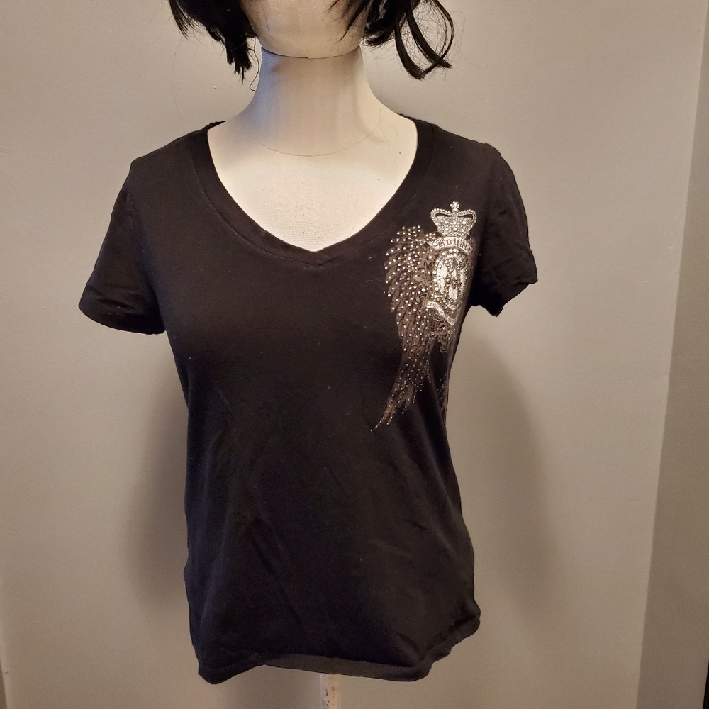 Winged Punk Black Graphic T-shirt 1X
